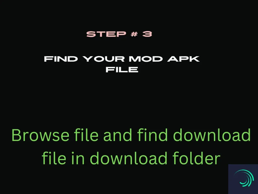 Visual representation on mobile phone screen on How to install Alight Motion MOD APK from the file manager step 3. Find your file.