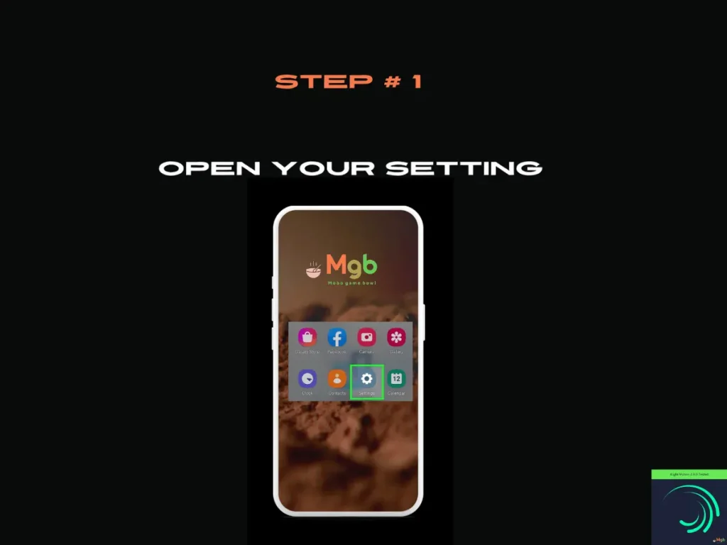 Visual representation on the mobile phone screen on How to download Alight Motion 3.9.0 mod APK Step 1 open setting.