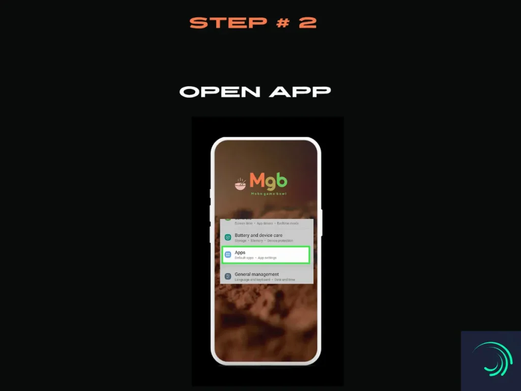 Visual representation on mobile phone screen on How to download Alight Motion Mod APK Step 2. Click App