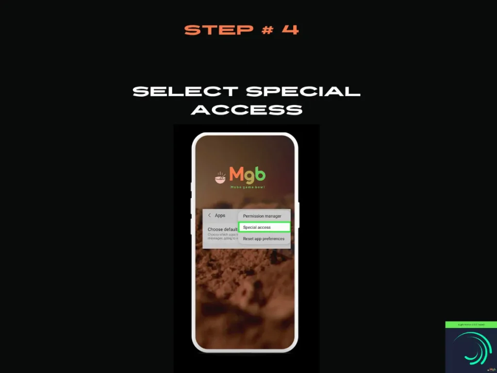 Visual representation on the mobile phone screen on How to download Alight Motion 3.9.0 mod APK Step 4 Special access.