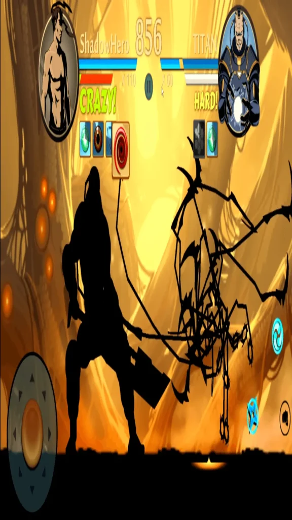 Screenshot of actual gameplay in Shadow Fight 2 Mod APK Legendry Invisible Shadow with 100x Blood Reaper.