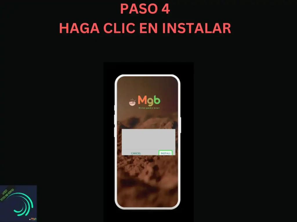Representación visual en la pantalla del teléfono móvil en Cómo instalar Alight Motion Mod APK desde el administrador de archivos paso 4 Haga clic en Instalar