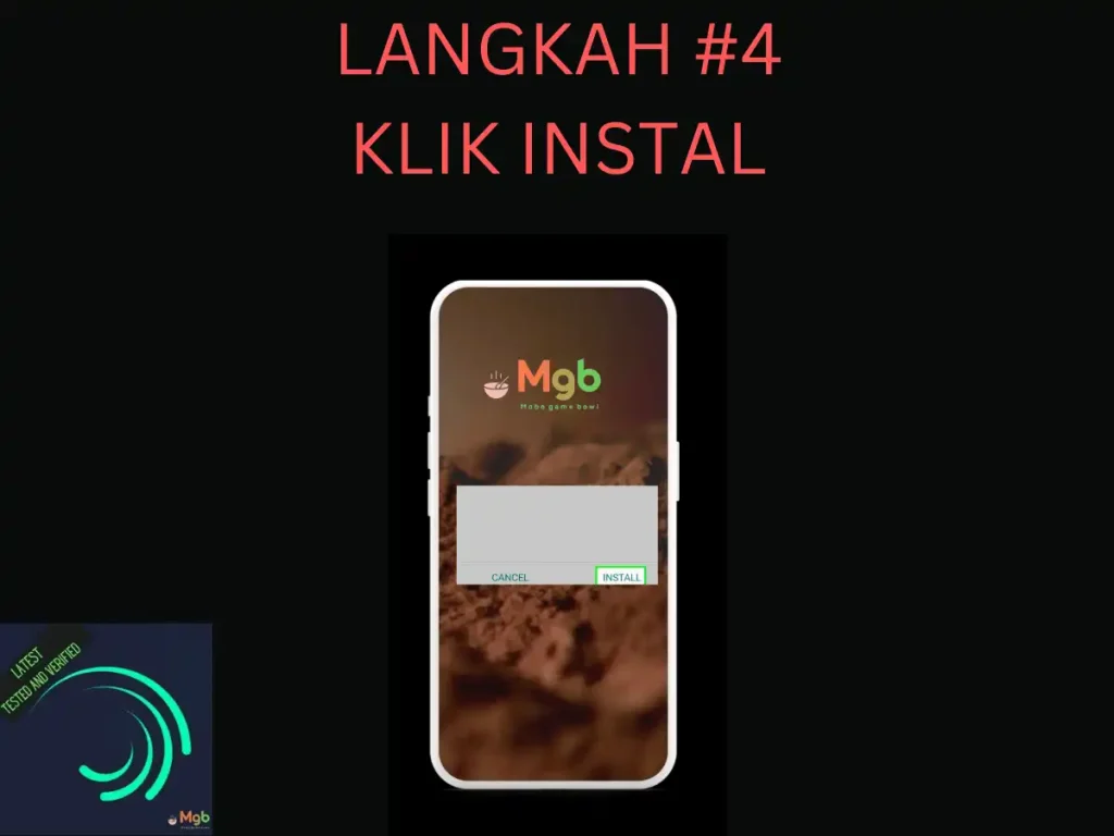 Representasi visual pada layar ponsel pada Cara menginstal Alight Motion Mod APK dari pengelola file langkah 4 Klik Instal