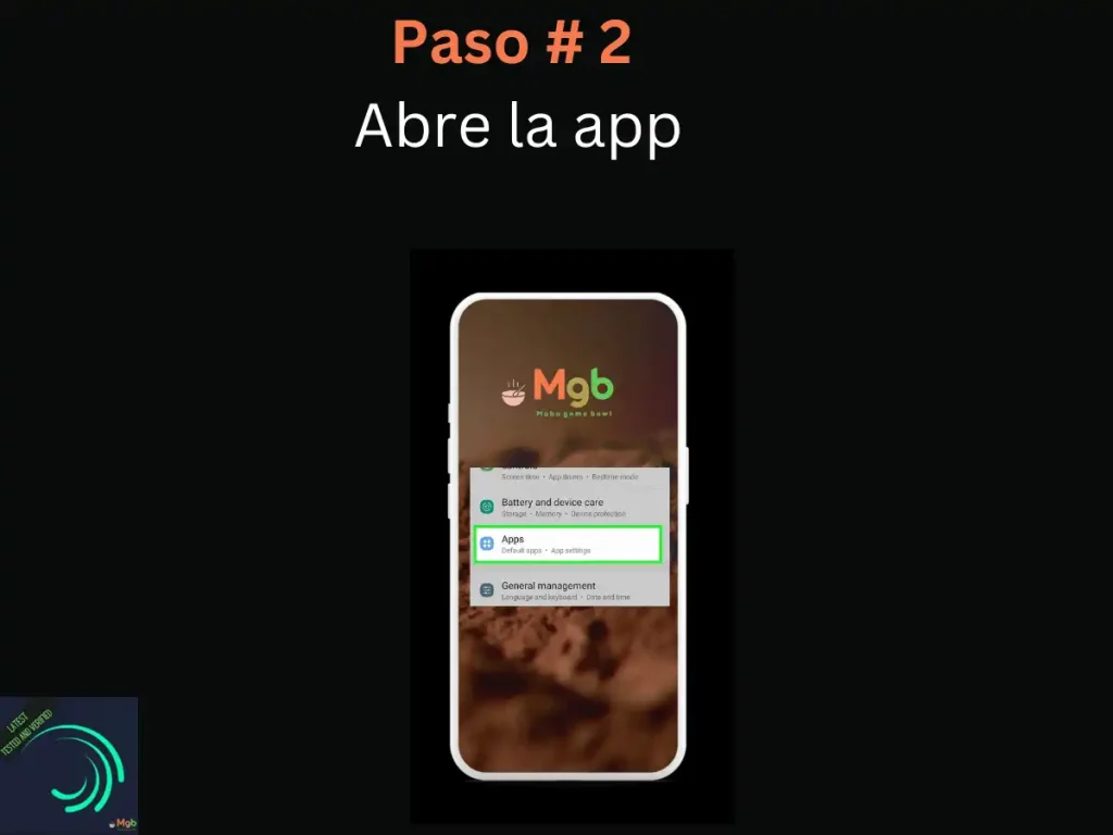 Representación visual en la pantalla del teléfono móvil sobre Cómo descargar Alight Motion Mod APK Paso 2. Haga clic en Aplicación