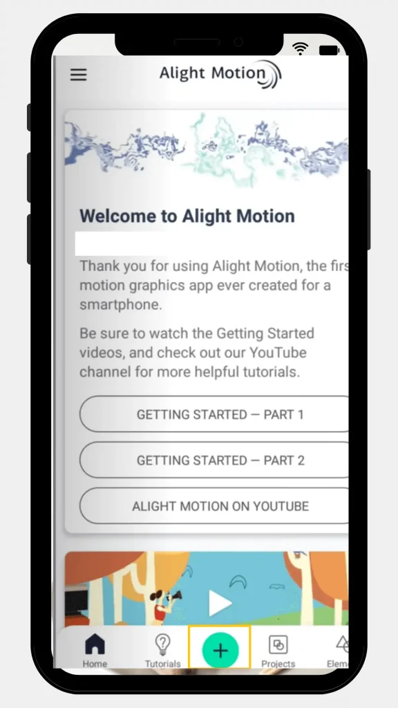 Captura de pantalla móvil del Paso 1 Cómo agregar efectos en Alight Motion Mod APK