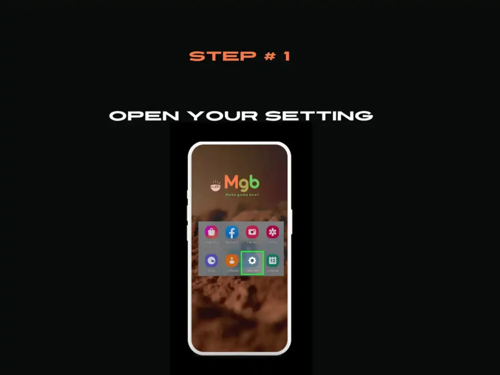 Visual representation on the mobile phone screen on How to download Minecraft 1.19 Download Step 1 open setting.