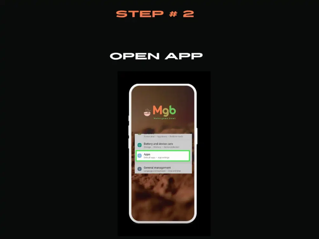 Visual representation on mobile phone screen on How to download minecraft apk Step 2. Click App